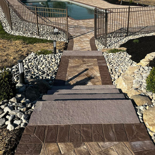 paver poolscape steps north nj custom poolscape contractor north new jersey