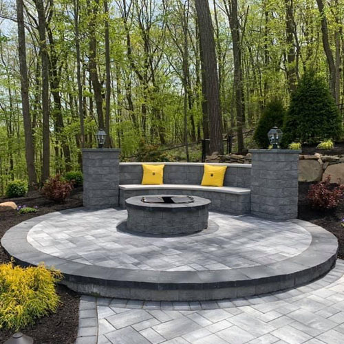 custom paver fire pit nj paver fire hit and benches nj